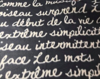 Crate Pad French Scripts on Black Fleece