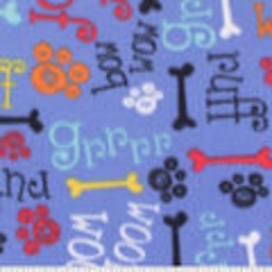 Crate Mat - Grr Ruff Words on Blue