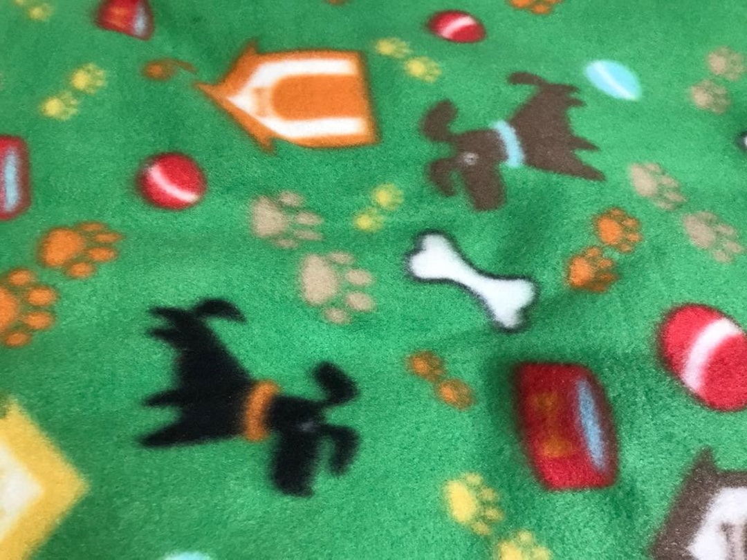 Crate Pad Dogs Houses and Balls on Green Fleece - Etsy