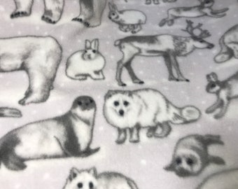 Wild Life on Light Taupe Fleece Crate Pad