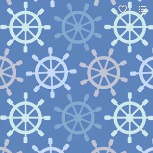 Crate Mat - Nautical Ship Steering Wheels on Blue