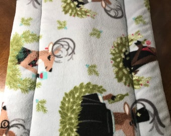 Almohadilla para cajón de forro polar con diseño de reno gris para fiestas navideñas