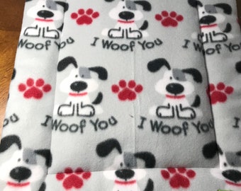 Tappetino per cuccia Ti abbaio! Su pile grigio