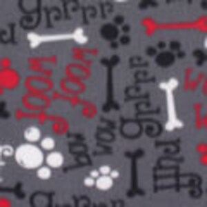 Crate Mat - Grr Ruff on Gray Red Black