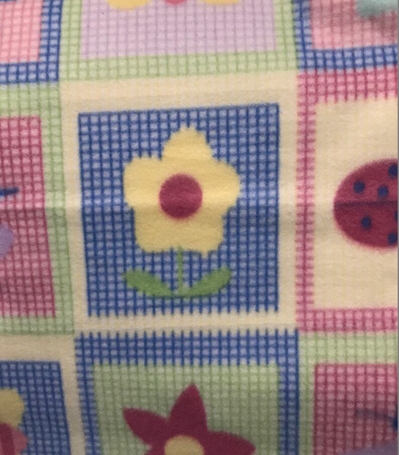 Patchwork Flowers on Yellow Crate Mat