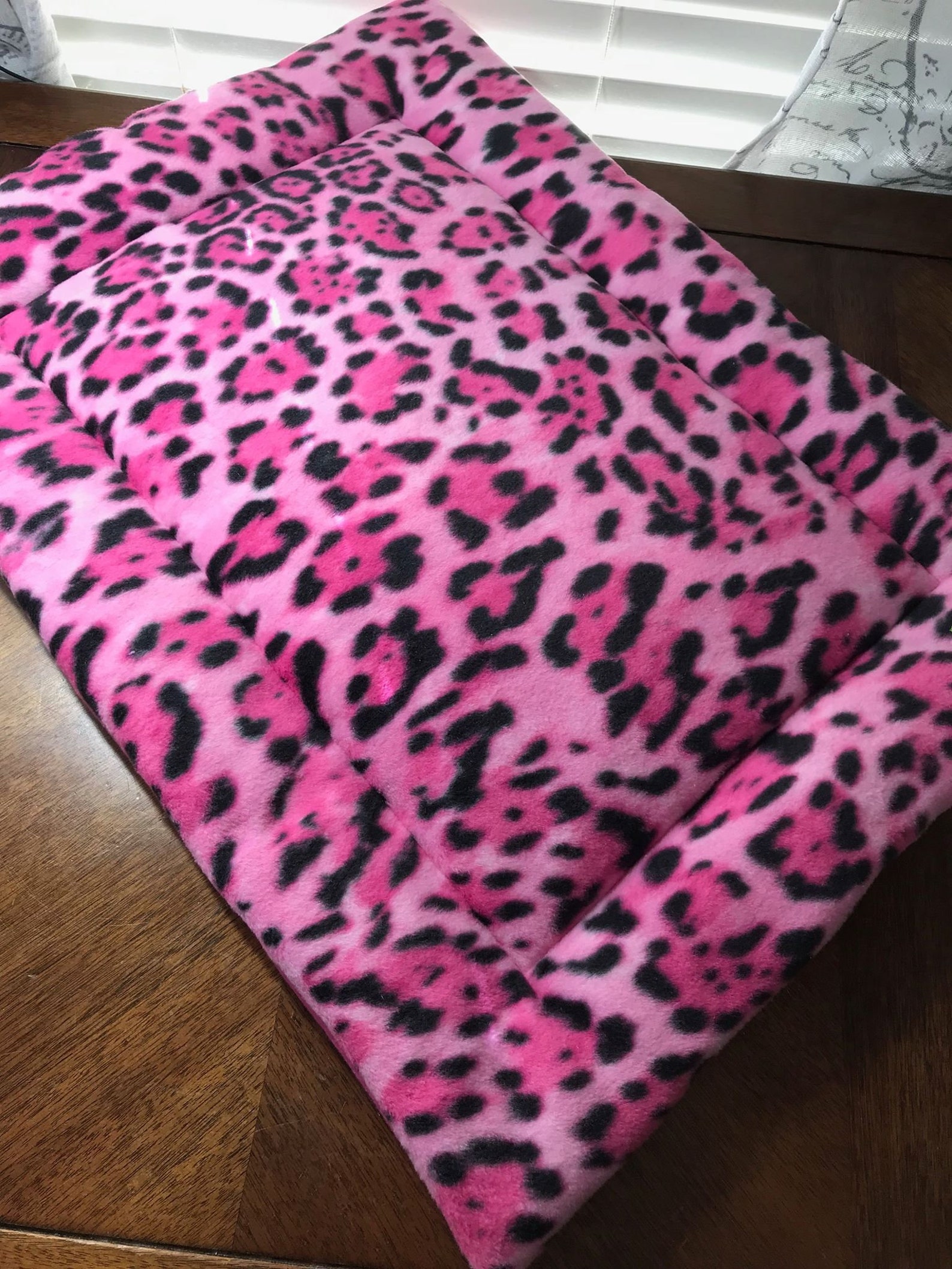 Pink Print Mat Crate Mat - Hot Pink on Pink Leopard Print - Etsy