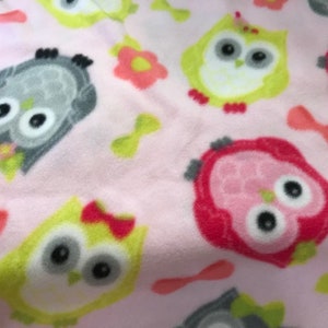 Crate Mat - Pink and Gray Owls on Pink