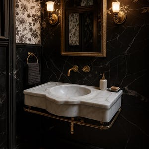 White Carrara Marble Sink, Natural Marble Sink,Wall Mounted Sink, White Carrara Sink, Bathroom Sink, Carrara Marble Sink, Marble Vessel Sink