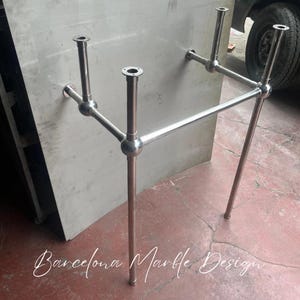Chrome Sink Legs, Custom Chrome Lucite Sink Legs | Luxury Sink Base Support, Vanity Metal Base, Vanity Legs for Bathroom Vanity