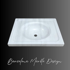 Carrara Marble Sink, Kitchen Marble Sink, Modern Design Natural Stone Sink, Wall Mount Marble Sink, White Marble Sink, Powder Room Sink