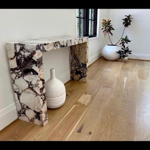 Calacatta Viola Marmor Konsolentisch, Marmortisch, Marmor Beistelltisch, Marmorsockel, Marmor Couchtisch, handgefertigter Tisch, Marmor Konsole