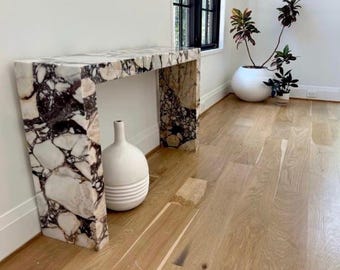 Calacatta Viola Marmor Konsolentisch, Marmortisch, Marmor Beistelltisch, Marmorsockel, Marmor Couchtisch, handgefertigter Tisch, Marmor Konsole