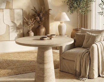 Travertine Rustic Plinth Coffee Table ,Vintage Table,Travertine End Table , Custom Table, Unique table, Dining Table,Travertine Coffee Table