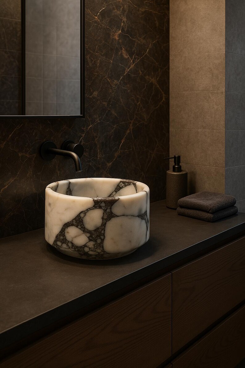 Vanity Corrosion/Heat-Resistant & Easy-Clean  Natural Marble Bathroom Sink Luxury Countertop Basin For Home Custom Stone