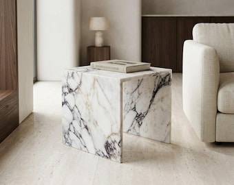 Calacatta Viola Marble Side Table, Coffee Table , Marble Coffee Table, Marble End Table , Marble Handmade Table, End Table, Free Shipping