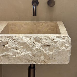 Travertine Marble Sink,Wall Mounted Marble Sink - Custom Sink,Travertine Sink, Natural Stone,Basin