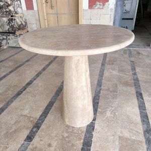 Travertine Plinth Coffee Table , Vintage Table, Travertine End Table , Custom Table, Unique table, Dining Table, Travertine Rustic Table