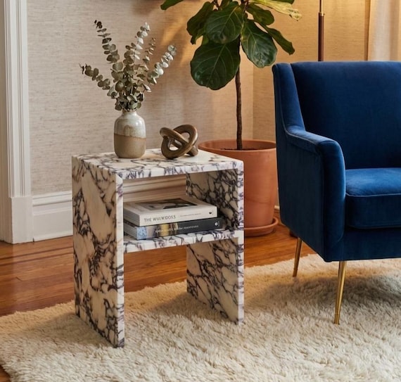 Calacatta Viola Marble Side Table, Coffee Table , Marble Coffee Table, Marble End Table , Custom Table, Marble Coffee Table, Side Table