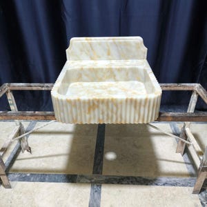 Custom Calacatta Sugar Marble Sink, Wall Mount Marble Sink, Marble Bathroom Sink, Powder Room Sink, Custom Vanity Top, Marble Sink, Stone