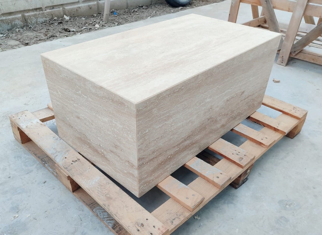 Rectangular Travertine Coffee Table, Modern Coffee Table, Natural Stone ...