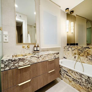 Calacatta Marble Sink for Bathroom, Marble Sink, Wall Mounted Marble Sink, Natural Stone Sink, Powder Room Sink, Elegance Bathroom