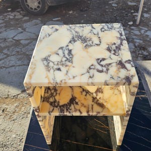 Calacatta Viola Marble Side Table (personalized product for Georgina)