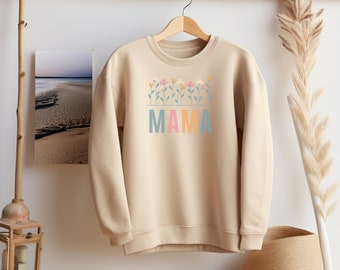 MAMA | ronde hals met bloemenmotief, sweatshirt, schattige Moederdag-outfit voor Moederdag