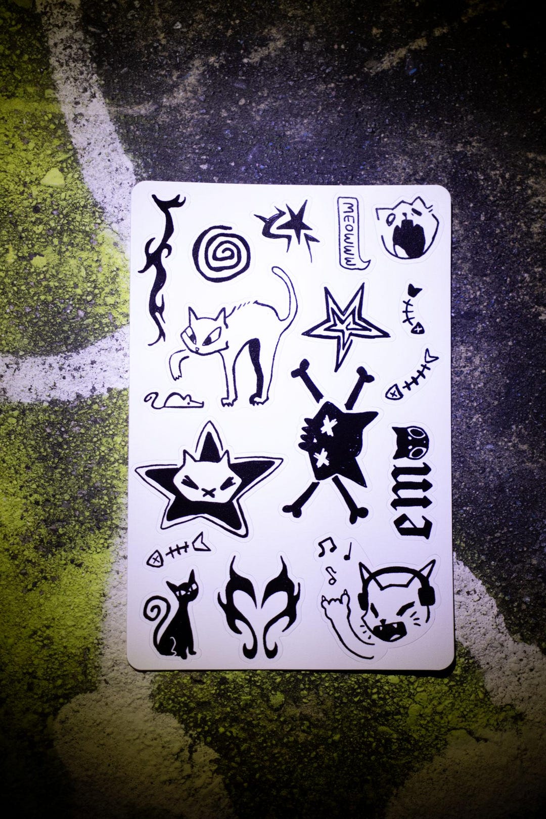 Emo Kitty Sticker Sheet