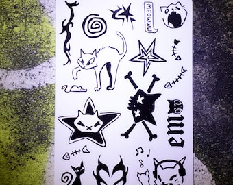 Emo Kitty Sticker Sheet