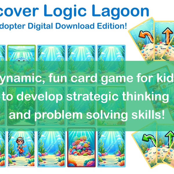 Logic Lagoon Digital Edition - Educational Coding and Strategy Game for Kids - Printable PDF