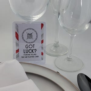 Fortune Telling Tiny Art Playing Cards | Red and Silver