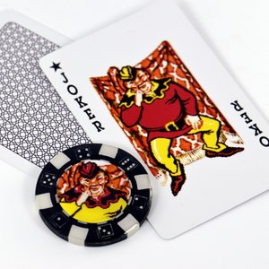 Nosepicker Card Protector | Joker Playing Card on WSOP Poker Chip with Resin