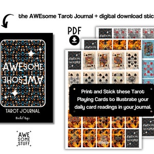 Carnet de tarot + Stickers imprimables PDF | Jeu de cartes de tarot