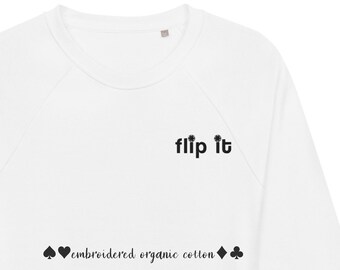 FLIP IT Poker Sweatshirt | Las Vegas Style Unisex organic raglan embroidered sweatshirt