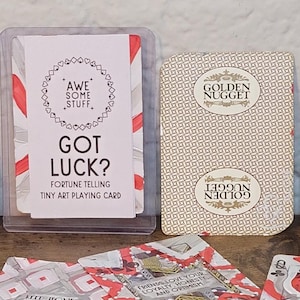 Fortune Telling Tiny Art Playing Cards | Red and Silver