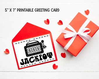 JACKPOT Printable Greeting Card | Digital Download | Las Vegas Style Anniversary, Valentine's Day, Wedding Card