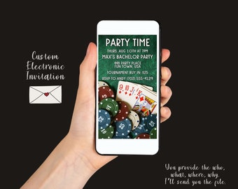 Poker Bachelor Party Custom Evite Invitation