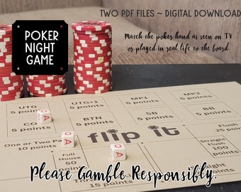 FLIP IT Tabelloni da gioco stampabili / Giochi divertenti notturni di poker