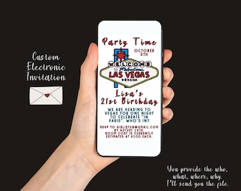 Las Vegas Party Custom Evite Invitation