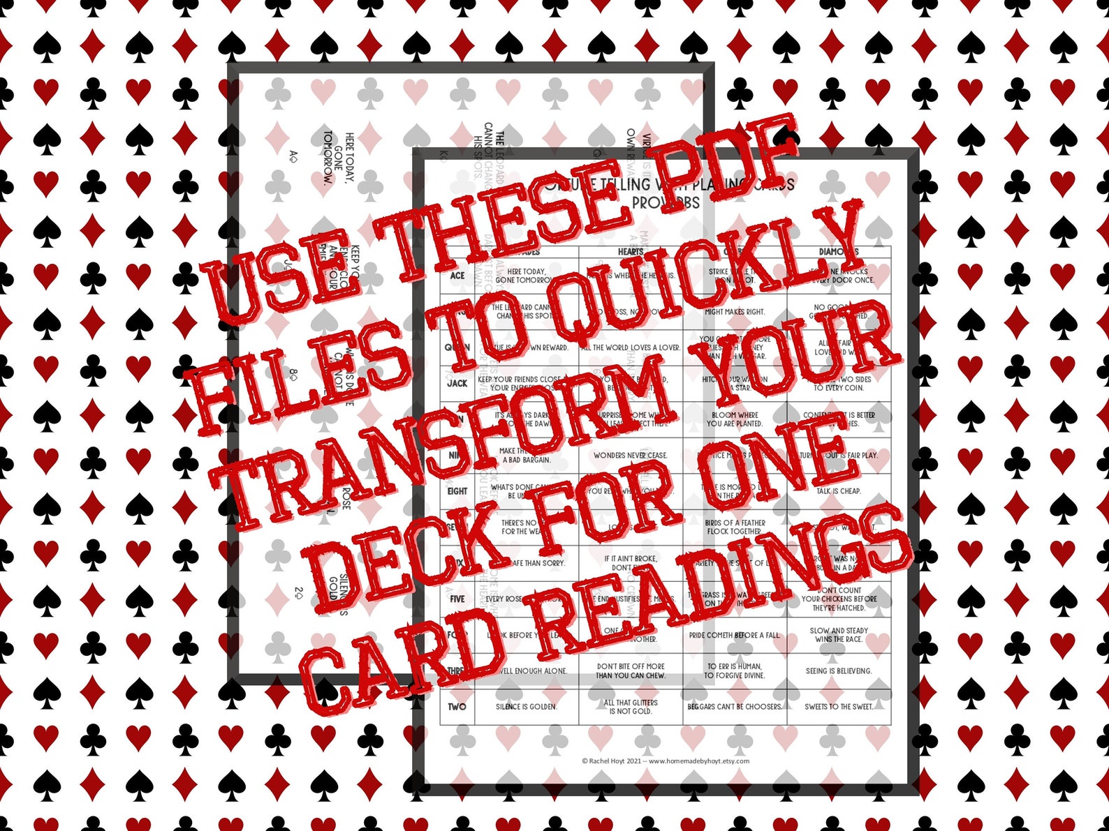 Fortune Telling with Playing Cards Kit with Printable Wall Art Etsy