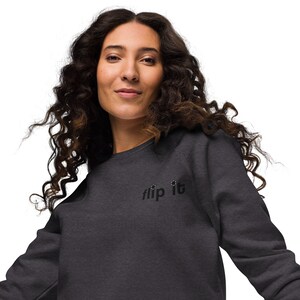 FLIP IT Embroidered Unisex organic raglan sweatshirt