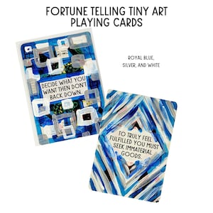 Fortune Telling Tiny Art Playing Cards | Blue and White