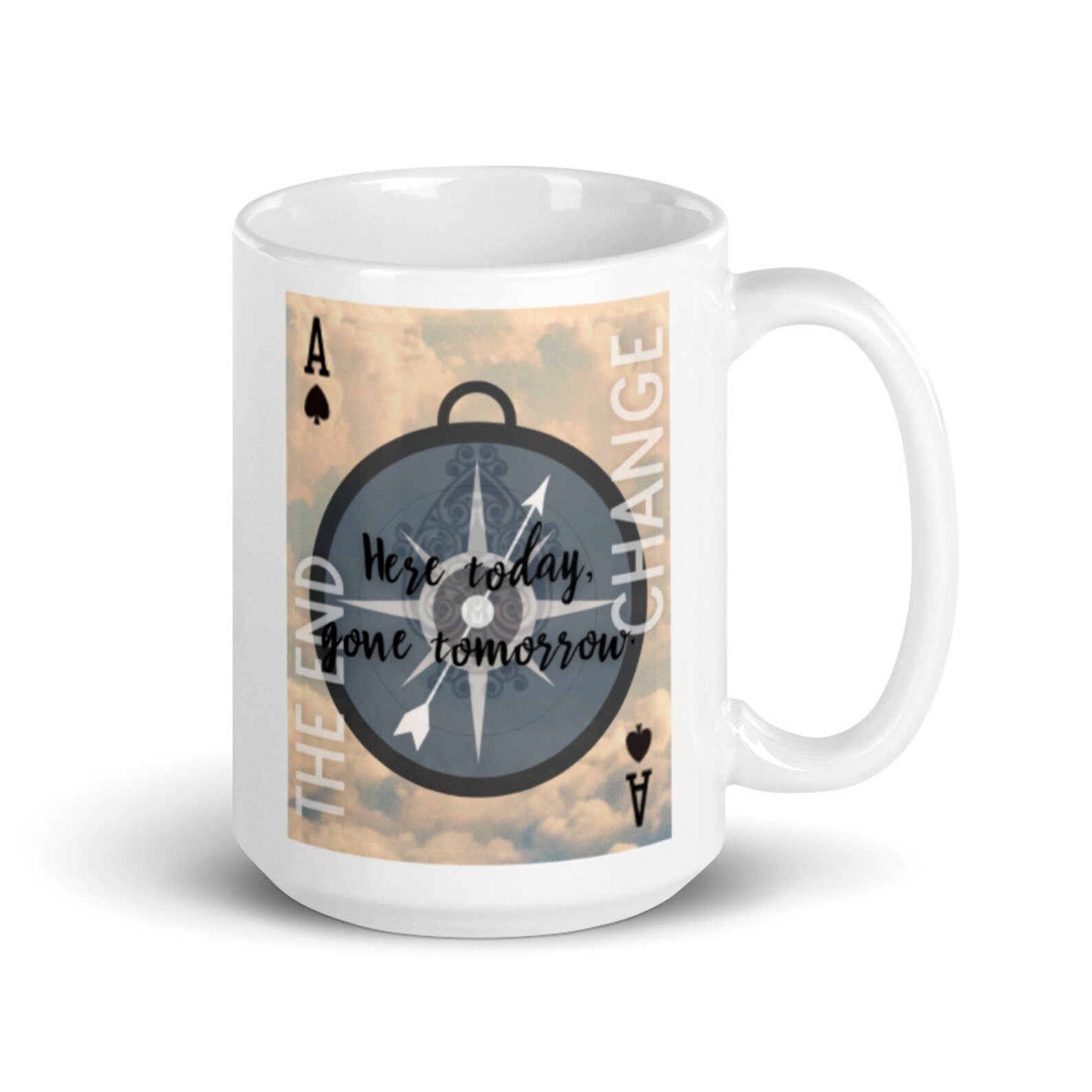 Ace of Spades Divination Meaning Playing Card Art on a White Etsy