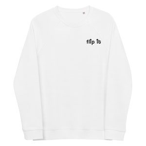 FLIP IT Embroidered Unisex organic raglan sweatshirt