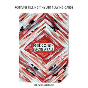 Fortune Telling Tiny Art Playing Cards | Red and White