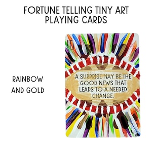 Fortune Telling Tiny Art Playing Cards | Rainbow and Gold