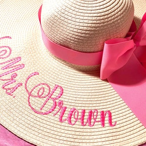 Personalized Mrs. Floppy Hat Phrase Hat Sayings Hat Cruise Bridal Shower Retirement Beach Monogram Statement Hat image 7