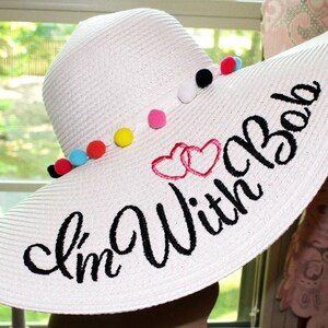 Personalized Floppy Phrase Hat Colonial Downs Hat Honeymoon Hat Bob Hat Honeymoon Bridesmaids Beach, Derby, Cup Race, YOU NAME IT image 1