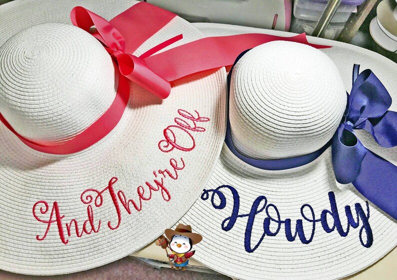 Personalized Floppy Phrase Hat Colonial Downs Hat Honeymoon Hat Bob Hat Honeymoon Bridesmaids Beach, Derby, Cup Race, YOU NAME IT image 8