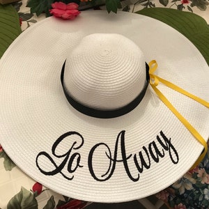 Personalized Floppy Phrase Hat Colonial Downs Hat Honeymoon Hat Bob Hat Honeymoon Bridesmaids Beach, Derby, Cup Race, YOU NAME IT image 7